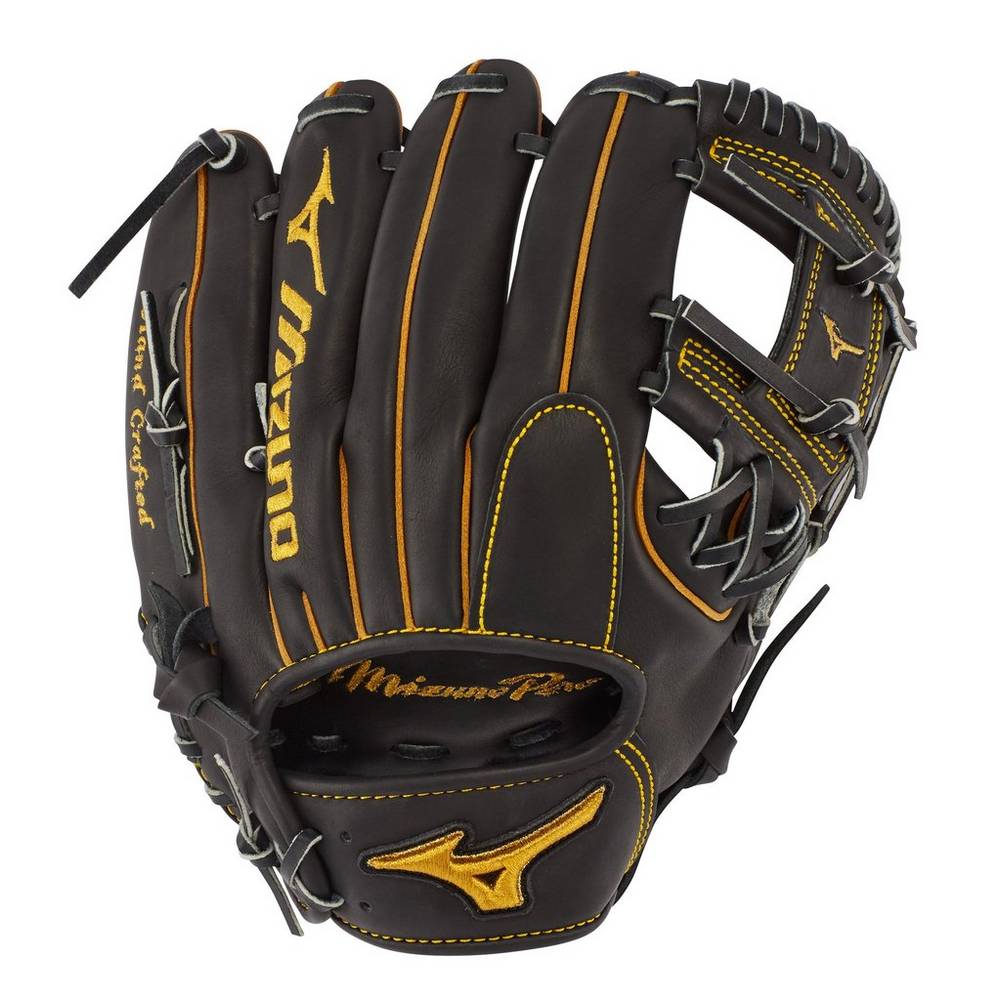 Mizuno Men's Pro Infield Baseball Glove 11.5" - Shallow Pocket Gloves Black (312668-EKR)